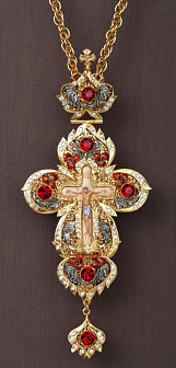 Крест наперсный №7 / золочение / серебрo эмаль (УИН)