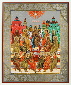 Икона на оргалите №1 30х40 двойное тиснение, Праздники (к-т 13 шт) Праздники