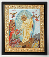 Икона в ризе 18х24 планшет, рамка золочёная, темпера, упаковка Воскресение Христово 3