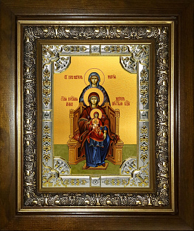 Икона Пресвятая Богородица с Младенцем Христом, Праведная Анна, мать Пресвятой Богородицы, и Праведн