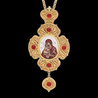 Панагия филигрань №0017 двойной рант финифть / золочение / Донская БМ