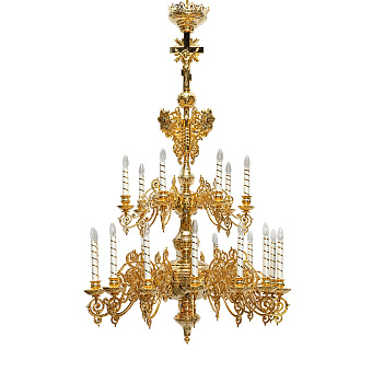 Паникадило 2 яруса 21 свеча золочение Паникадило 2 яруса 21 свеча золочение
