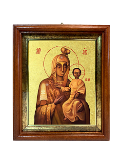 Икона Божией Матери "Моздокская" (Иверская) с золочением поталью, 03М2-УЛ