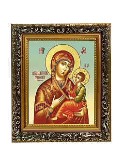 Икона Божией Матери "Грузинская" (Раифская) с золочением поталью, 03Г2-УЛ Икона Божией Матери "Грузинская" (Раифская) с золочением поталью, 03Г2-УЛ