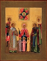 Икона ДИМИТРИЙ (Дмитрий) Солунский, Великомученик и ИОАНН Златоуст, Святитель