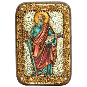 Икона ''Апостол Павел'' ручной работы из дуба