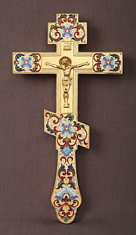 Крест напрестольный филигрань с эмалью