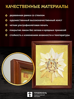 Икона Божией Матери Избавительница от бед с золочением, деревянная рамка со стеклом 15х18х2 см 1191 Икона Божией Матери Избавительница от бед с золочением, деревянная рамка со стеклом 15х18х2 см 1191