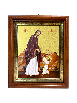 Икона Божией Матери "Первые шаги Христа" с золочением поталью, 03056-УЛ Икона Божией Матери "Первые шаги Христа" с золочением поталью, 03056-УЛ