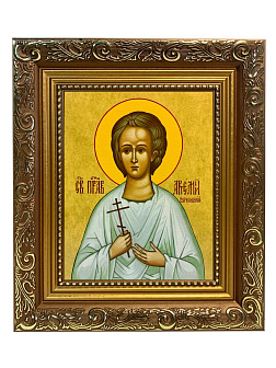 Именная икона Артемий Веркольский Праведный на холсте в киоте 034