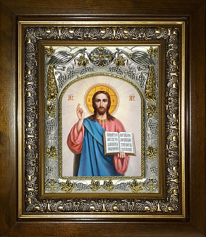 Икона Господь Вседержитель, в деревяном киоте