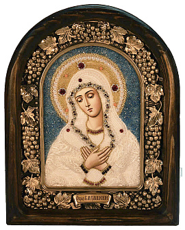 Икона из жемчуга ''Пресвятая Богородица Умиление''