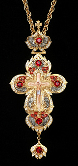 Крест наперсный №7 / золочение / серебрo эмаль (УИН)