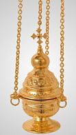 Кадило круглое малое требное золочение чеканка
