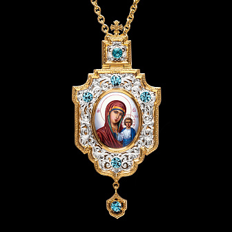 Панагия №35 / золочение, серебрение / Казанская БМ