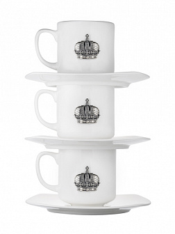 Трио кофейных чашек ''Корона''