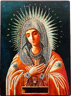 Икона Богородица Умиление Серафимо-Дивеевская дерево 22х30см