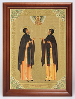 Икона в деревянной рамке 24х30 конгрев Петр и Феврония