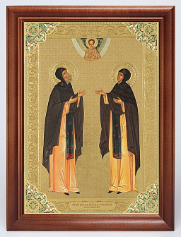 Икона в деревянной рамке 24х30 конгрев Петр и Феврония
