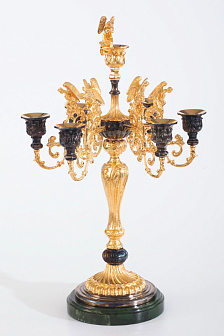 Подсвечник 7 свечей с Ангелами золочение никелирование