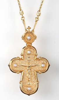 Крест наперсный №1000 гальванопластика / золочение / игуменский