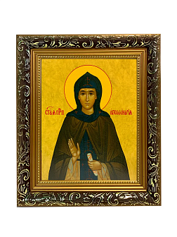 Икона Аполлинария Преподобная на холсте в киоте 031