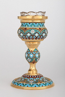 Лампада напрестольная большая серебро / золочение / (УИН)