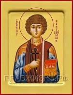 Икона ПАНТЕЛЕИМОН Целитель, Великомученик (ЗОЛОЧЕНИЕ)
