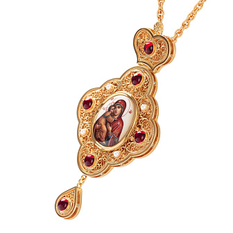 Панагия филигрань №0045 двойной рант финифть / золочение