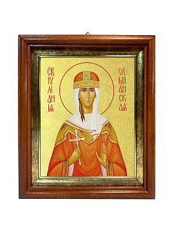 Икона "Иулиания Ольшанская (Печерская)", св. прав. кнж., дева, с золочением поталью, 10И3-УЛ