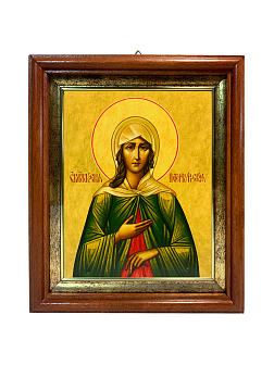 Именная икона Ксения Петербургская Блаженная на холсте в киоте 089