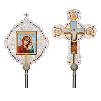 Крест-икона №50 запрестольная выпиловка гравировка фото на пластике комбинированная