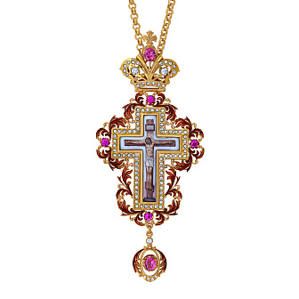 Крест наперсный №90 эмаль / золочение