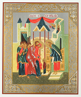 Икона на деревянном планшете 30х40 двойное тиснение, ДСП, ПВХ, Праздники (к-т 13 шт) Праздники