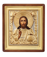 Икона живописная в киоте 24х30 масло, риза № 76, киот №1 Спаситель