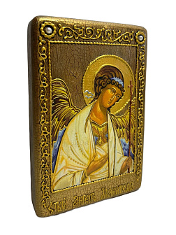 Настольная икона ''Ангел Хранитель'' на мореном дубе