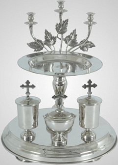 Блюдо всенощное малое никелирование (с мельх. вклад.)