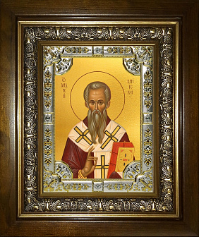 Икона Андрей Архиепископ Критский святитель в деревянном киоте