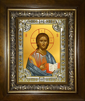 Икона Господь Вседержитель в деревянном киоте