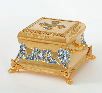 Ковчег для частиц святых мощей №12 золочение эмаль