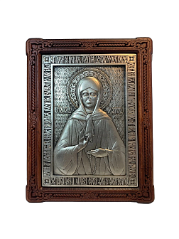 Именная икона Матрона Московская гальваника 103 14х18 см A46-1_KRA