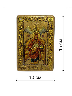 Икона Богородица Державная ручной работы из дуба в футляре