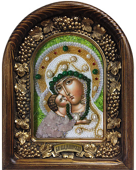Икона ''Богородица Владимирская'' из бисера