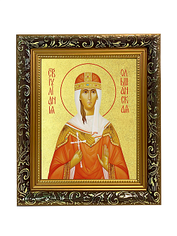 Икона "Иулиания Ольшанская (Печерская)", св. прав. кнж., дева, с золочением поталью, 10И3-УЛ