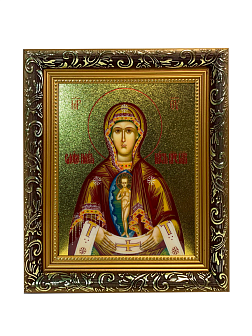 Икона Албазинская Слово Плоть Бысть Божия Матерь золочение поталь