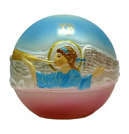 Свеча пасхальная шар большой с налепкой ''''Ангел'''' и деколью