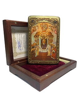 Настольная икона София - Премудрость Божия (Киевская) на мореном дубе