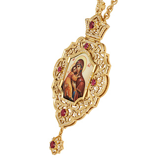 Панагия №1559 / Фианиты деколь / золочение