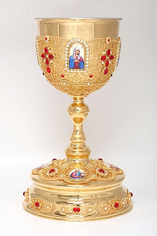 Потир 5.0л 8-финифтей, филигрань / золочение / мельхиоровый вкладыш
