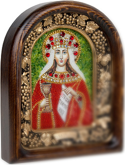 Икона Великомученица Варвара ручной работы из бисера и стекла